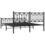 vidaXL Cadre de lit métal sans matelas avec pied de lit noir 160x200cm
