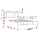 vidaXL Cadre de lit métal sans matelas avec pied de lit noir 107x203cm