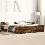 vidaXL Cadre de lit sans matelas chêne fumé 160x200 cm