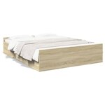vidaXL Cadre de lit à tiroirs chêne sonoma 160x200cm bois d'ingénierie