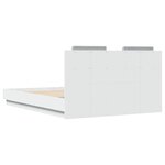 vidaXL Cadre de lit avec LED sans matelas blanc 135x190 cm