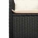 vidaXL Ensemble de bistro de jardin 3 Pièces coussins noir poly rotin