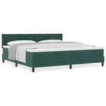 Lit box spring vidaXL avec matelas vert foncé 200x200 cm velours