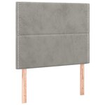 vidaXL Tête de lit à LED Gris clair 100x5x118/128 cm Velours