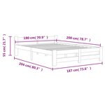 vidaXL Cadre de lit sans matelas marron miel bois massif pin 180x200cm