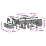 vidaXL Ensemble à manger de jardin coussins 13 Pièces mélange beige rotin