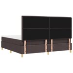 vidaXL Lit à sommier brun foncé 200 x 200 cm Tissu