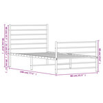 vidaXL Cadre de lit métal sans matelas avec pied de lit blanc 75x190cm