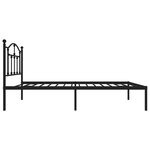 vidaXL Cadre de lit métal sans matelas avec tête de lit noir 75x190 cm