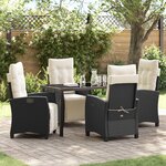 vidaXL Ensemble de salle à manger de jardin 5 pièces Rattan poly noir