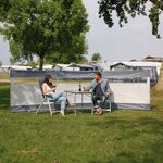 Bo-Camp Brise-vent avec fenêtre Dennis 500x140 cm Gris