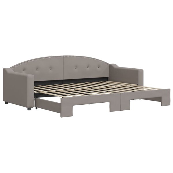 vidaXL Lit de jour avec lit gigogne taupe 80x200 cm tissu