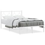 vidaXL Cadre de lit métal avec tête de lit blanc 120x190 cm