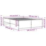 vidaXL Cadre de lit chêne sonoma 140x190 cm bois d'ingénierie et métal