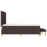 vidaXL Lit à ressorts avec matelas et banc brun foncé 140x190 cm en tissu