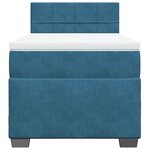 vidaXL Sommier à lattes de lit avec matelas Bleu foncé 90x200 cm
