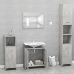 vidaXL Meubles de salle de bain Gris béton Bois d'ingénierie