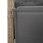 vidaXL Ensemble à manger de jardin et coussins 9 Pièces beige Poly rotin