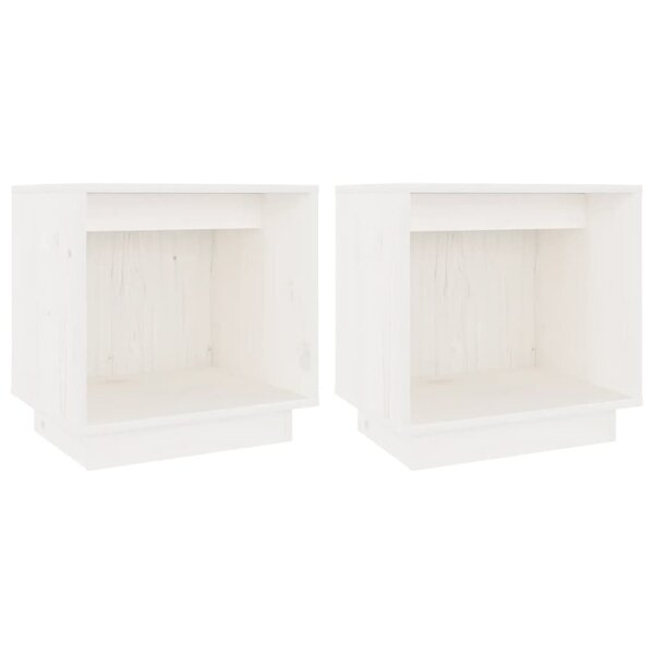 vidaXL Tables de chevet 2 Pièces Blanc 40x30x40 cm Bois de pin solide