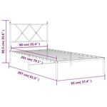 vidaXL Cadre de lit métal sans matelas avec tête de lit noir 90x200 cm