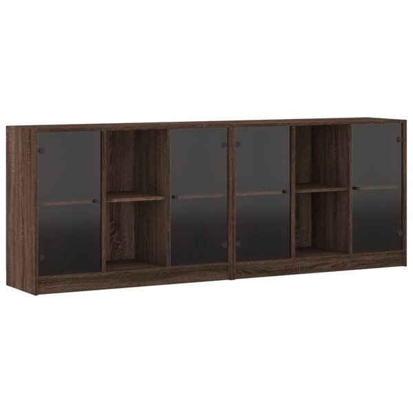vidaXL Bibliothèque avec portes chêne marron 204x37x75 cm