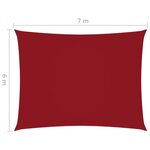 vidaXL Voile de parasol Tissu Oxford rectangulaire 6x7 m Rouge