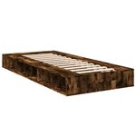 vidaXL Cadre de lit chêne fumé 90x190 cm bois d'ingénierie