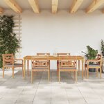 vidaXL Ensemble à manger de jardin avec coussins gris foncé 7 Pièces