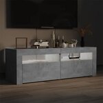 vidaXL Meuble TV avec lumières LED gris béton 120x35x40 cm