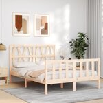 vidaXL Cadre de lit avec tête de lit 140x200 cm bois massif