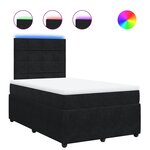 vidaXL Sommier à lattes de lit avec matelas noir 120x190 cm velours