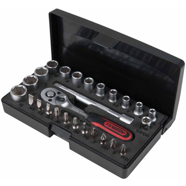Ks tools jeu de clé à cliquet  douille et embout 26 pièces 1/4" 917.0626