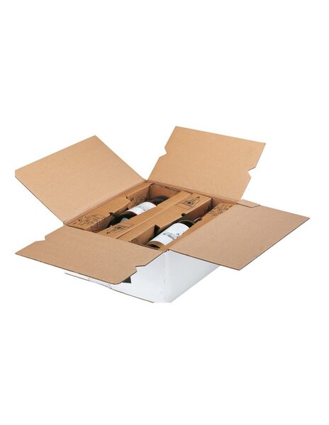 (lot  12 caisses) caisse vin - 2 bouteilles 355 x 270 x 125mm