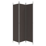 vidaXL Cloison de séparation 3 panneaux Marron 150x220 cm Tissu