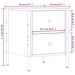vidaXL Table de chevet chêne fumé 40x42x50 cm bois d'ingénierie