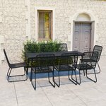 vidaXL Ensemble à manger d'extérieur 9 Pièces résine tressée et verre