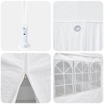 vidaXL Tente de fête avec 10 parois blanches 6x4 m PE