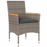 vidaXL Chaises de jardin avec coussins lot de 2 gris résine tressée