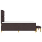 vidaXL lit à ressorts avec matelas et banc en brun foncé 120x190 cm tissu