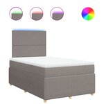 vidaXL Sommier à lattes de lit avec matelas Taupe 120x200 cm Tissu