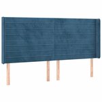 vidaXL Sommier à lattes de lit matelas et LED Bleu foncé 180x200 cm
