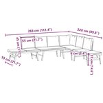 vidaXL Bancs de jardin avec coussins lot de 4 acier enduit de poudre