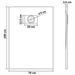 vidaXL Bac de douche SMC Blanc 100 x 70 cm
