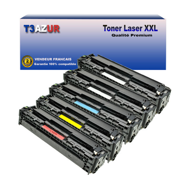 T3AZUR - Lot de 5 Toners compatibles avec Canon 718 pour Canon MF-8550CD  MF-8550CDN  MF-8580CDW (Noir+Couleur)