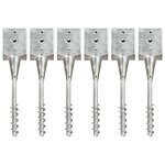 vidaXL Piquets au sol 6 Pièces Argenté 12x12x56 cm Acier galvanisé