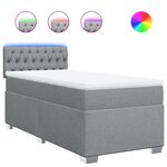 vidaXL Sommier à lattes de lit et matelas Gris clair 90x190 cm Tissu