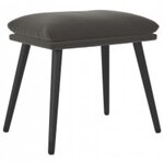 vidaXL Chaise de relaxation avec repose-pied Gris foncé Velours