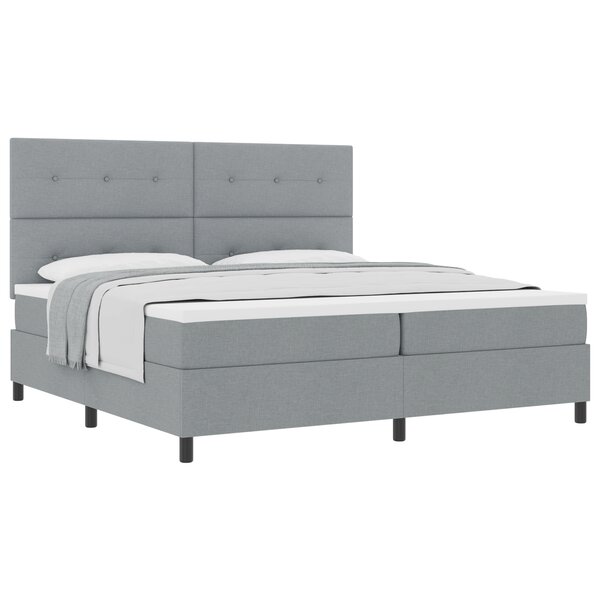 vidaXL Lit à ressorts avec Matelas Gris Clair 200x200 cm Tissu