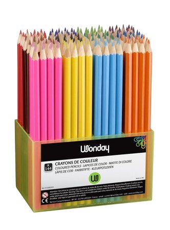 Pot de 144 crayons de couleur 18 cm Assortis WONDAY