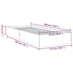 vidaXL Cadre de lit sans matelas bois massif 75x190 cm